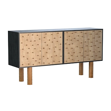 Custom Brutalist Peg Sideboard: Stunning Postmodern Cabinet 3D model image 1 
