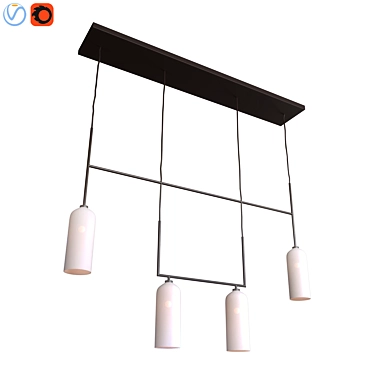 Claremont Milk Glass Cylinder Linear Chandelier