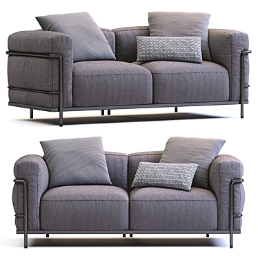 Contemporary Cassina LC3 Sofa 3D model image 1 