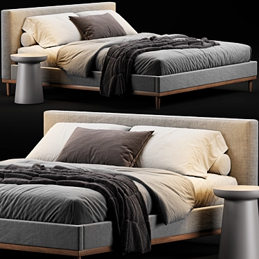 West Elm Newport Bed: Modern Elegance for Your Bedroom 3D model image 1 