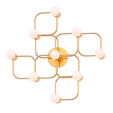 Elegant Brass Ceiling Lamp by Leola 3D model image 1 