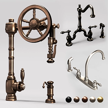Rustic Elegance: Waterstone & Kingston Faucets 3D model image 1 