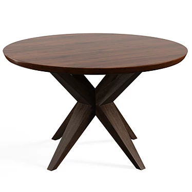 Mid-Century Modern Hazelnut Dining Table 3D model image 1 