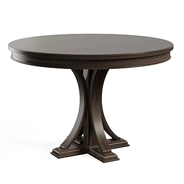 Elegant Distressed Grey Pedestal Table 3D model image 1 