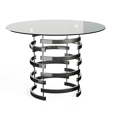 Glamorous Chrome Dining Table 3D model image 1 
