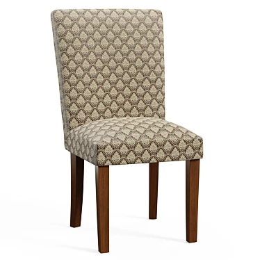Classic Brown Upholstered Parsons Chair 3D model image 1 
