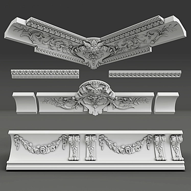 Elegant Gypsum Cornices: Sabur 3D model image 1 