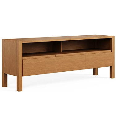 Title: Adelita Oak TV Unit: Stylish and Functional 3D model image 1 