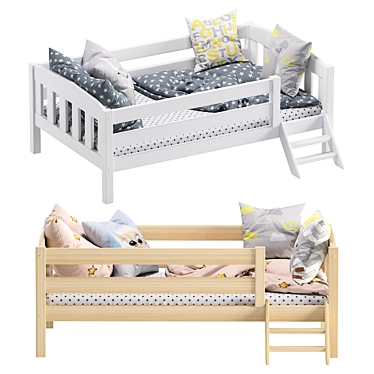 Ernie Children's Bed with Side Board and Stairs 3D model image 1 