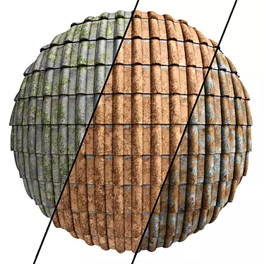 PBR Roof Tile Materials - 4k Texture 3D model image 1 