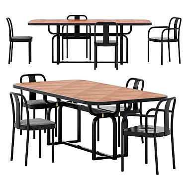 Elegant Caryllon Dining Set 3D model image 1 