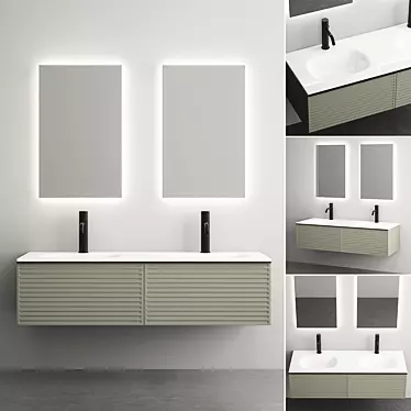 Sleek 1400mm Bath Vanity 3D model image 1 