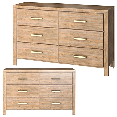 Ambrosh Chest of Drawers: Stylish and Functional 3D model image 1 