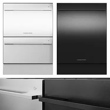 Fisher & Paykel Stainless Steel Dishwasher 3D model image 1 