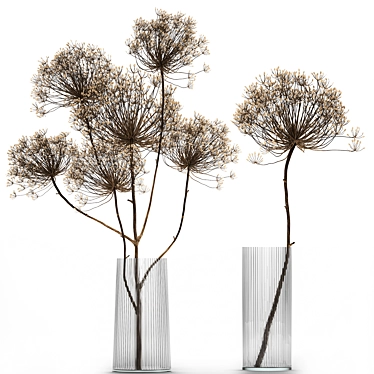 Elegant Dried Flower Bouquet 3D model image 1 