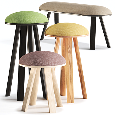 BuzziMilk Stool: Modern Design, Vibrant Colors 3D model image 1 