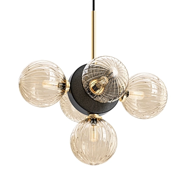 Nordic Vintage Glass Loft Chandelier 3D model image 1 