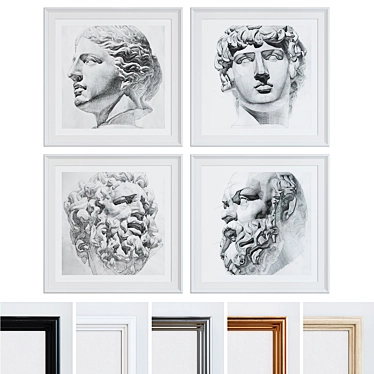 Classic Venus Head Picture Frame Set 3D model image 1 