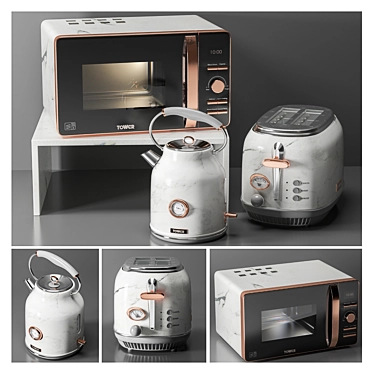 Rose Gold Kitchen Essentials 3D model image 1 