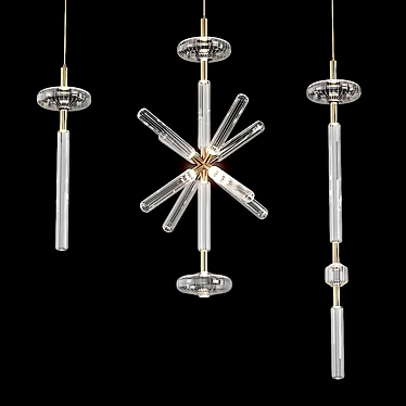 Elegant Gold Pendant Lamp: Lampatron Vuoksa 3D model image 1 