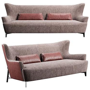 Borzalino Harmony: Stylish Sofa with Customizable Colors 3D model image 1 