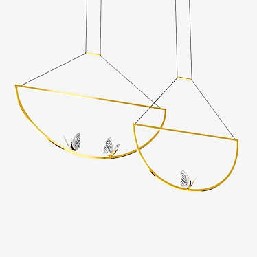 Babetta Duo Glass Pendant: Elegant Illumination 3D model image 1 