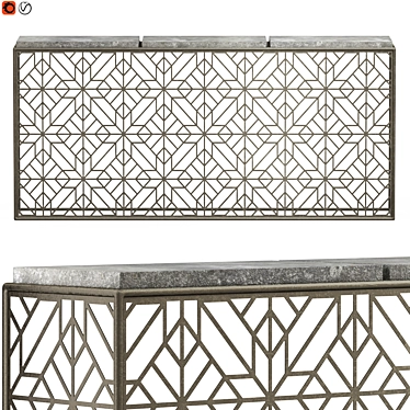 Elegant Angeline Hooker Console 3D model image 1 