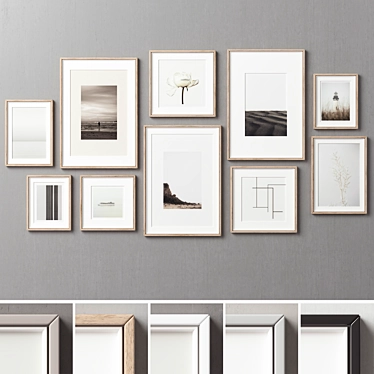 Eclectic Collection of 10 Picture Frames 3D model image 1 