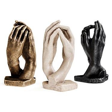 Eternal Grasp: Rodin Hands Sculpture 3D model image 1 