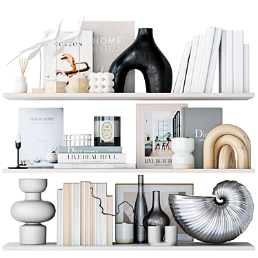 Stylish Decorative Shelves 3D model image 1 
