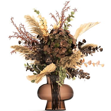 Autumn's Elegance: Dried Flower Bouquet 3D model image 1 