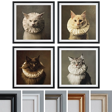 Modern Classic Picture Frame Set 3D model image 1 