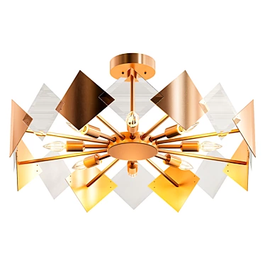 Modern Origami Chandelier: Eurosvet 3D model image 1 