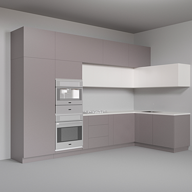 Compact Corner Kitchen 3D model image 1 