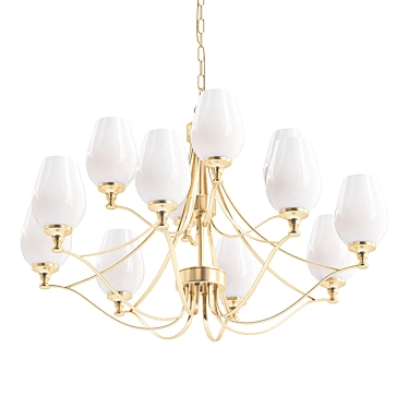 Elegant Palermo Pendant Chandelier 3D model image 1 