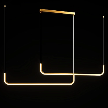 Elegant LED Strips Chandelier 3D model image 1 