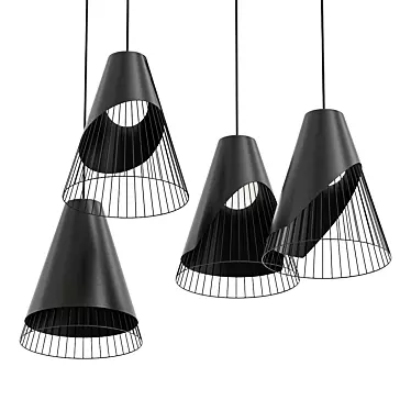 Sleek Conic Pendant Light 3D model image 1 