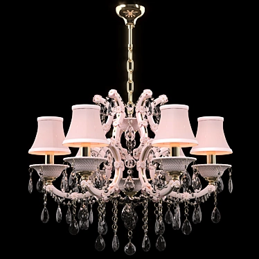 Elegant PRINCIA Pink Crystal Lamp 3D model image 1 
