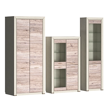 Modern Olivia Display & Cabinet Combo 3D model image 1 