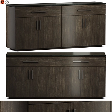 Aventura Hooker: Stylish & Spacious 78" Poly Console 3D model image 1 