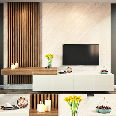 Elegant TV Self for Modern Interiors 3D model image 1 