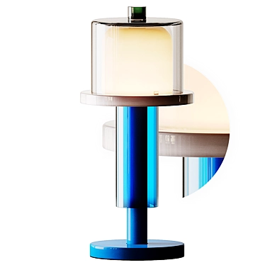 Elegant Blown Glass Table Lamp 3D model image 1 