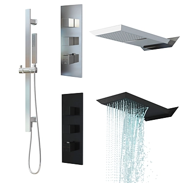 OXO Showers & Taps Set: Luxurious and Modern. 3D model image 1 