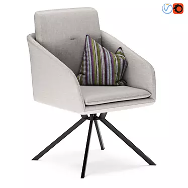 Elegant Swivel Chair with Fabric 3D model image 1 