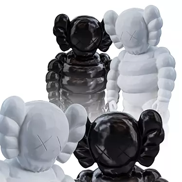 Kaws x Michelin Figurines - Black and White Vinyl Toys 3D model image 1 