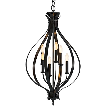 Elegant Levesque 6-Light Chandelier 3D model image 1 