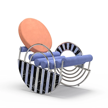 Velvet Steel Rocker 3D model image 1 