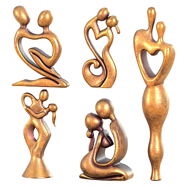 Sculpture Love Kiss Duo 3D model image 1 