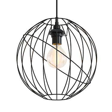 Orbita Black Chandelier: Modern and Elegant 3D model image 1 