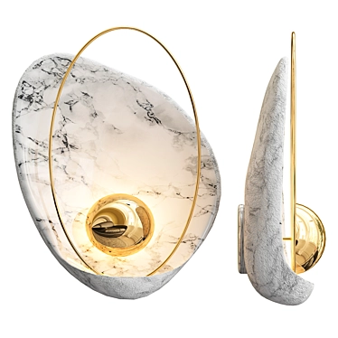 Sleek Pearl Wall Lamp 3D model image 1 